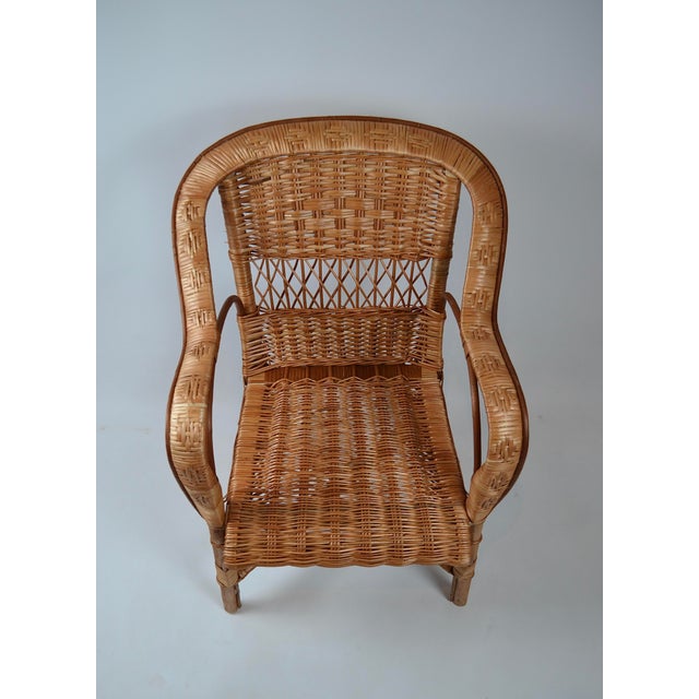 French Provincial Rattan Armchair For Sale - Image 15 of 16