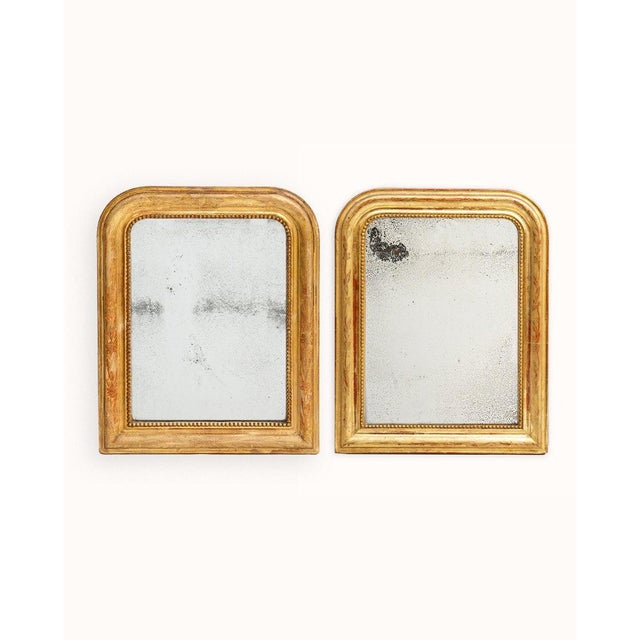 Small 19th Century French Gilt Rouge Louis Philippe Mirrors, Set of 2 For Sale - Image 13 of 14