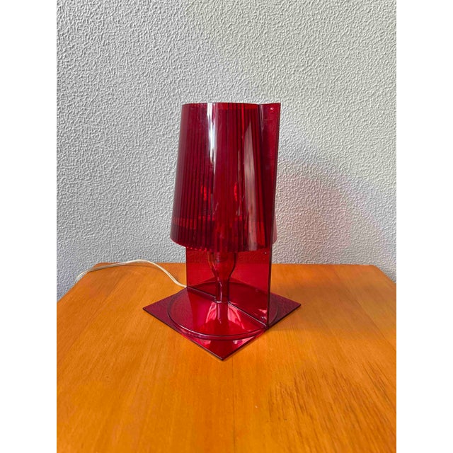 Kartell Table Lamp in Red Transparent Polycarbonate by Ferruccio Laviani for Kartell, 2003 For Sale - Image 4 of 16
