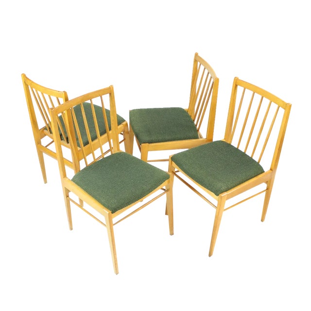 Czechoslovakian Blond Dining Chairs from Drevospoj, 1960s, Set of 4 For Sale