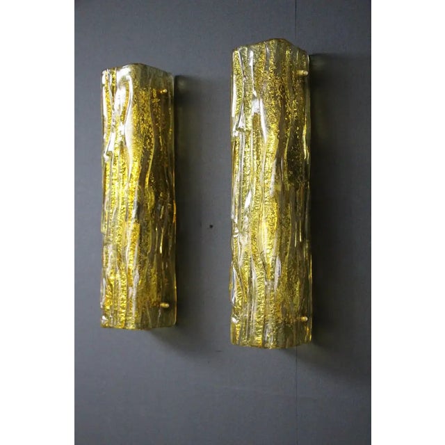 Golden Square Murano Glass Sconces in the style of Mazzega, 1980s, Set of 2 For Sale - Image 13 of 16