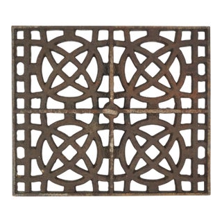 Vintage European Cast Iron Coal Hole Grill Cover For Sale