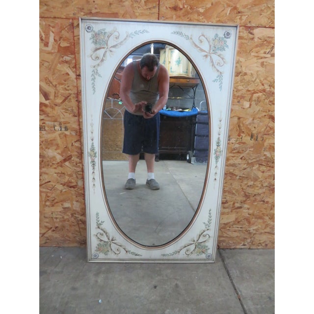Mid 20th Century Hand Painted Italian Style Mirror For Sale - Image 4 of 4