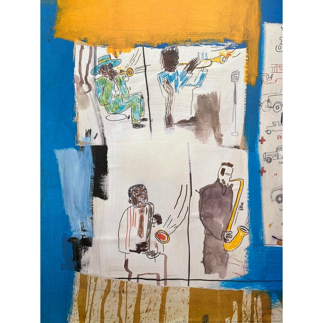 Cerulean Jean Michel Basquiat Vintage 1997 Pop Art Offset Lithograph Print " Worthy Constituents " 1986 For Sale - Image 8 of 14