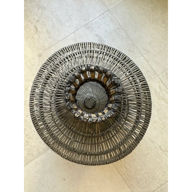 Wood Vintage Large Wicker Fish Trap Basket For Sale - Image 7 of 9