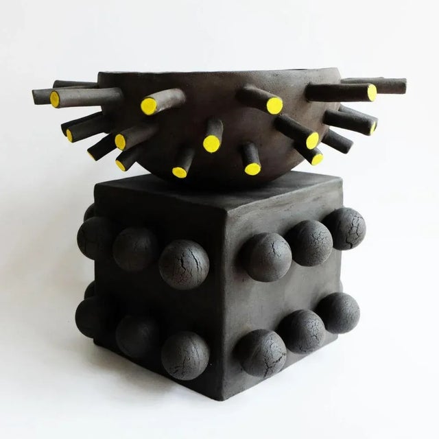 Unique erythro clay chair by ia kutateladze unique piece dimensions: w 38 x h 30 cm materials: raw black clay “playground...
