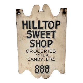 Antique Wooden Double Sided Sign For Sale