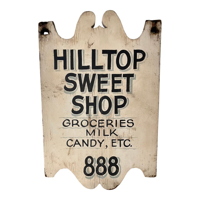 Antique Wooden Double Sided Sign For Sale
