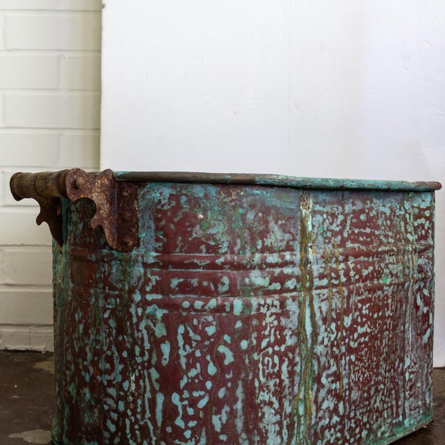 Antique Copper Boiler or Washtub for Firewood or Plants For Sale - Image 12 of 15