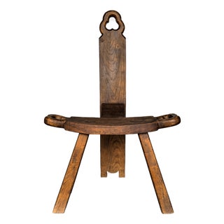 French Antique Mid-Century Brutalist Milking Chair For Sale