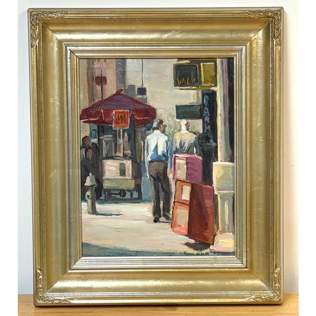 Renée Berger, Signed Manhattan Street Scene with Pedestrians, 1980 Renée Berger. USA, B. 1959 New York City street scene,...