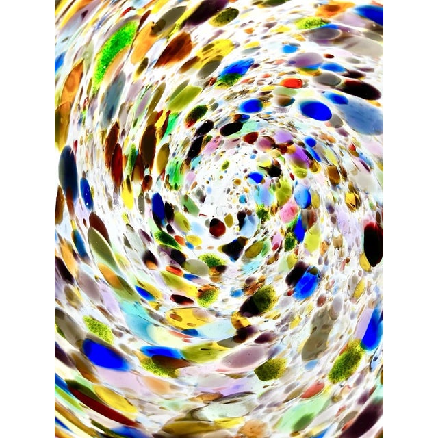 1970s Murano-Style Colorful Confetti Handblown Italian Swirl Art Glass Decor Bowl For Sale In Dallas - Image 6 of 11