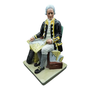 1980s Royal Doulton Captain Cook British Navy Cartographer Figurine Hn 2889 Wk Harper