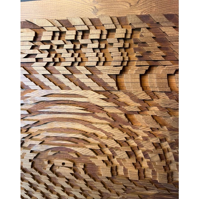 Extremely Rare Vintage 1978 Carved 3D Movable Wood Art Sculpture Panel (mountable) by MILES CLAY. Artist created this...