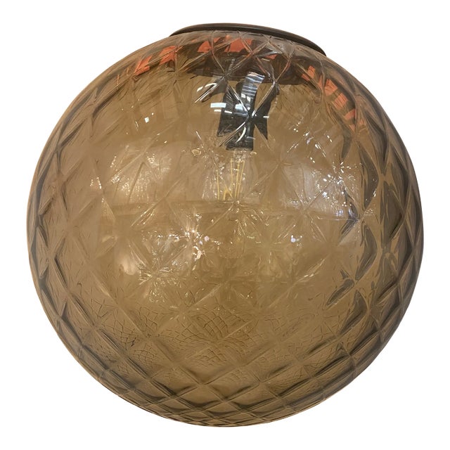 Murano Style Glass Balloton Fume Pendant Sphere For Sale