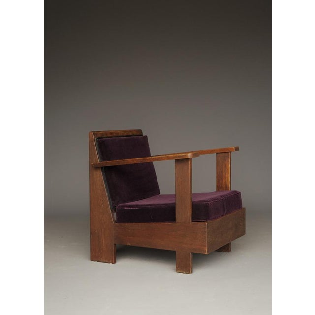 Art Deco Dutch Lady Armchair in Oak, 1920s For Sale - Image 6 of 18