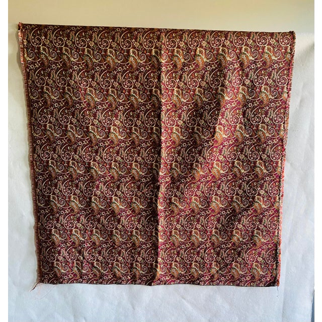 Vintage Uncut Woven Silk Persian Termeh Textile - 2.67 Yards For Sale - Image 9 of 13