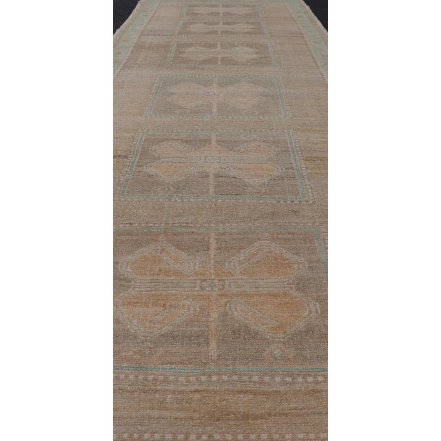Shabby Chic Vintage Turkish Oushak Runner in Soft Colors 3' X 12' For Sale - Image 3 of 10