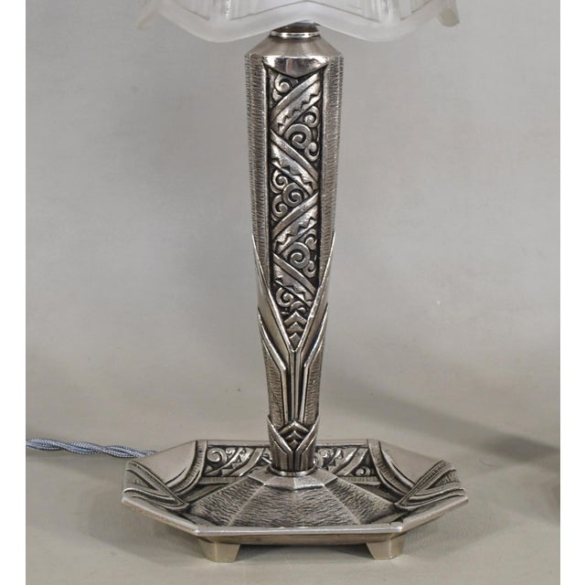 French Art Deco Lamp by P. Maynadier 1930s France - A Pair For Sale - Image 6 of 12