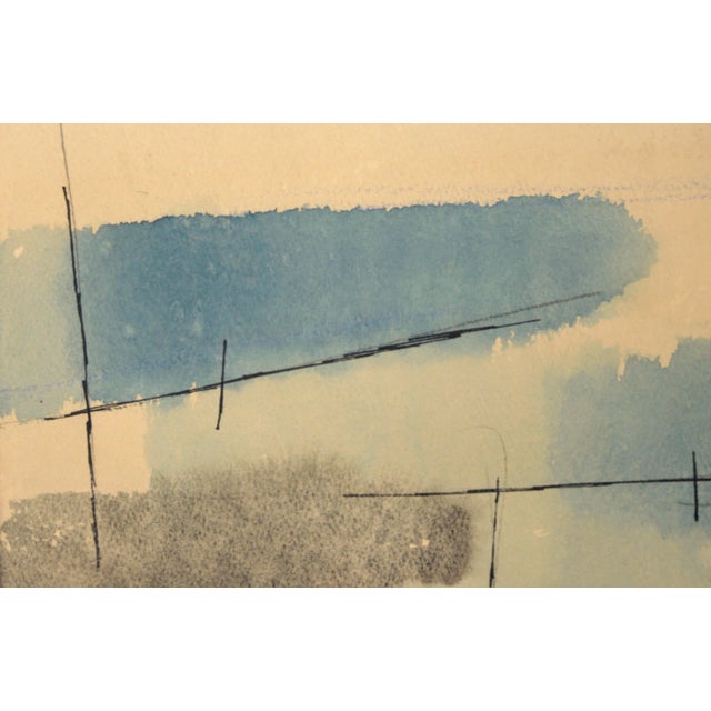 Mid 20th Century Mid Century Modern Farmhouse Landscape in Watercolor and Ink on Paper by Robin Gay McCline For Sale - Image 5 of 8