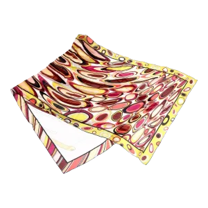 Vintage Emilio Pucci Oblong Silk Scarf Magenta, Pink, Chartreuse, Brown, Black, Coral
