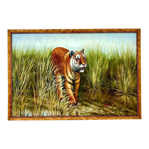 Vintage Boho Chic Tiger on the Prowl Painting