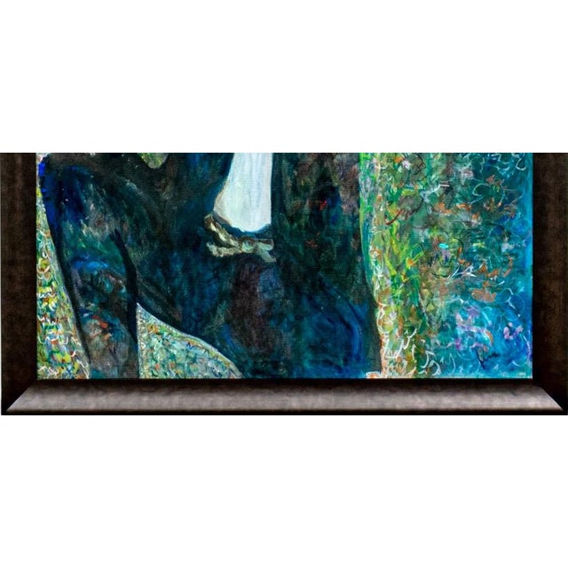 Large Scale Vintage Expressionist Oil on Canvas Singing Man Portrait Painting For Sale - Image 12 of 13