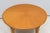 French Circular Coffee Table in Oak on Tapered Legs Ending in Brass Sabots For Sale - Image 4 of 7