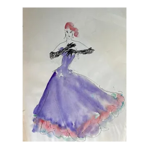 1950s Female Evening Dress Mid Century Figure Study