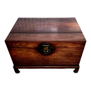 Antique Chinese Polished Rosewood Trunk