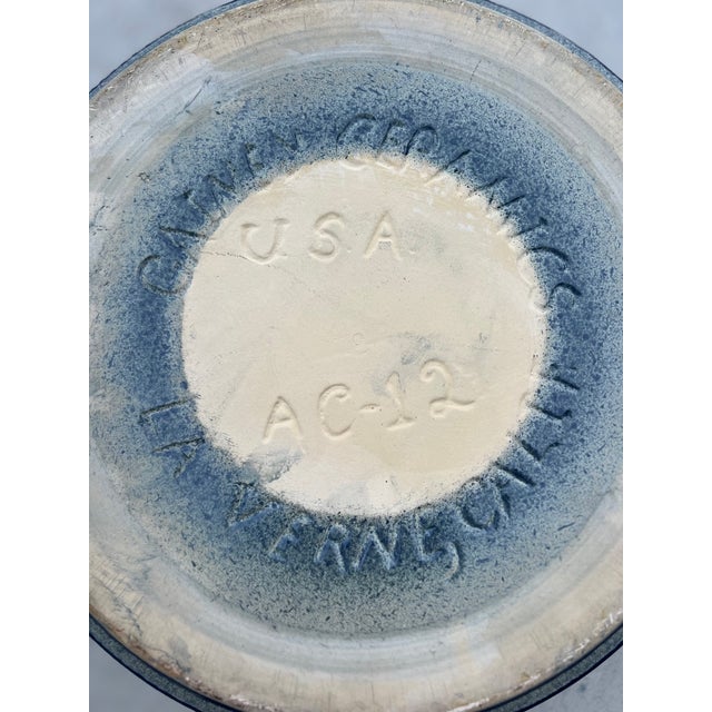Vintage Gainey Ceramics Ac-12 Cobalt Blue Architectural Cylinder Planter California Pot Marked For Sale In Salt Lake City - Image 6 of 7