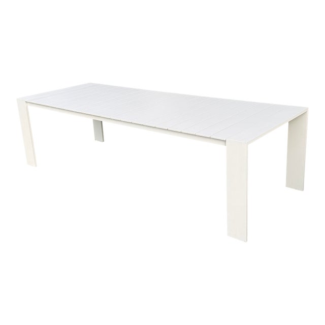 Harbour Outdoor Hayman Aluminum Dining Table, White For Sale