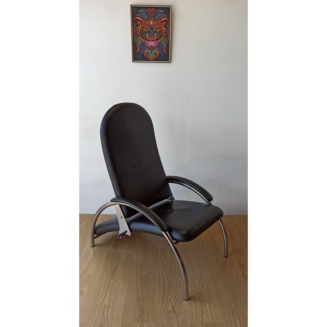Chromed Leather Armchair, 1970s For Sale - Image 17 of 18