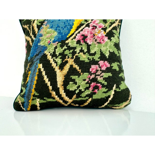 Textile Vintage Parrot Design Pillow For Sale - Image 7 of 9