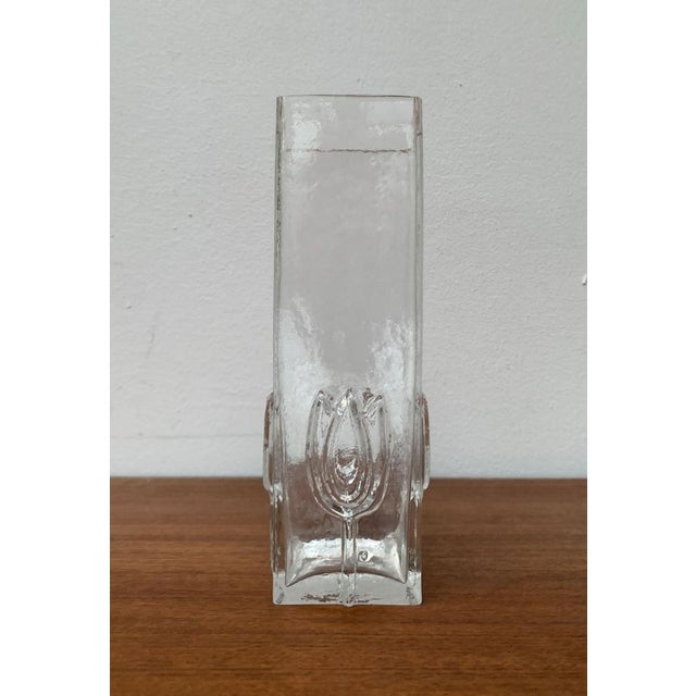 Mid-Century Scandinavian Glass Vase with Flower Motif, 1960s For Sale - Image 6 of 18
