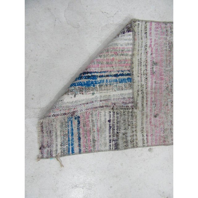 Mid-Century Modern Vintage Mini Rag Rug - 1`7″ X 2`7″ For Sale - Image 3 of 3