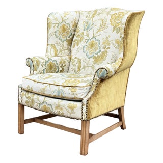Vintage Drexel Heritage Chippendale Style Wingback Lounge Chair For Sale
