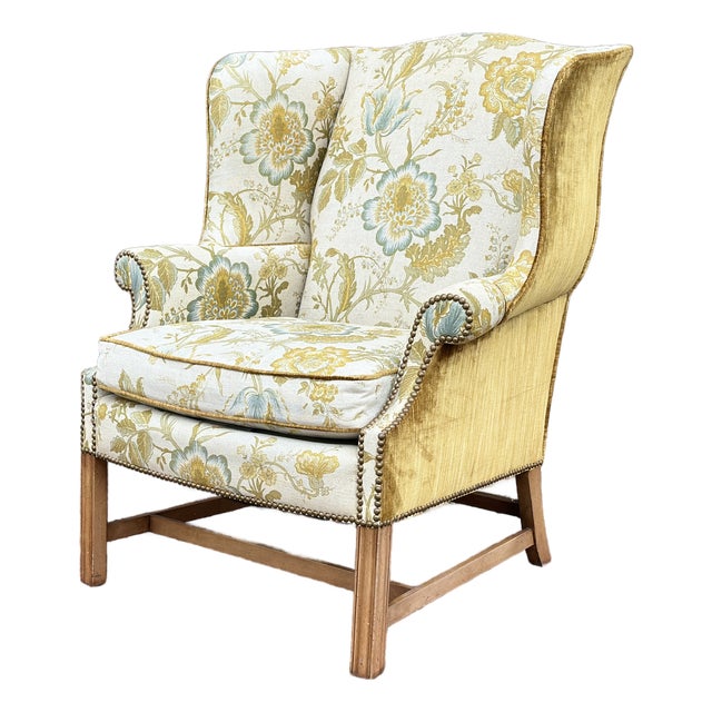 Vintage Drexel Heritage Chippendale Style Wingback Lounge Chair For Sale