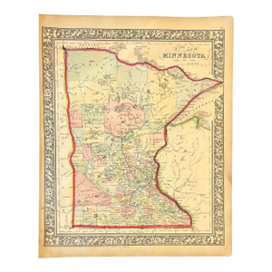 Minnesota, Original Engraving by Samuel Mitchell, 1863