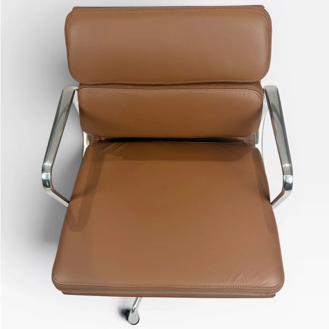 Brown Eames Aluminum Group Soft Pad Management Chair by Herman Miller - Brown Leather For Sale - Image 8 of 10