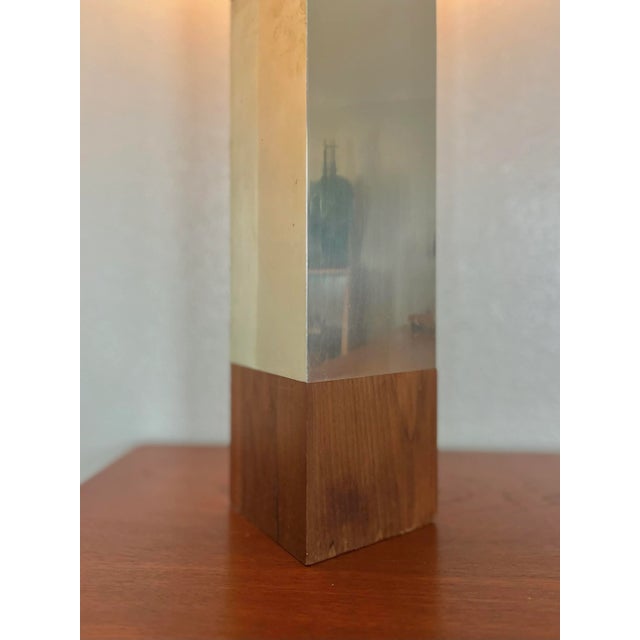 Modern Laurel Table Lamp | Dark Walnut + Chrome For Sale - Image 9 of 12