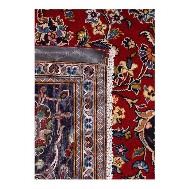 Traditional Pasargad DC Red Color Hand Knotted Persian Kashan For Sale - Image 3 of 4
