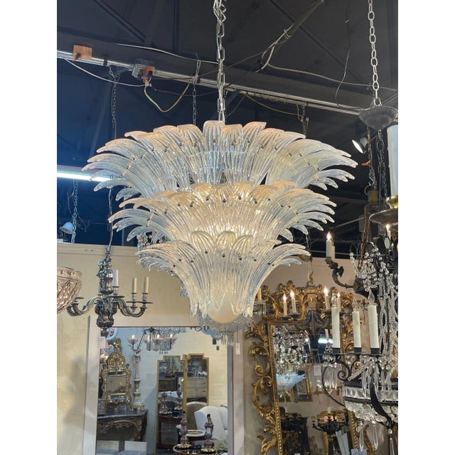Murano Palm Chandelier For Sale In Dallas - Image 6 of 9