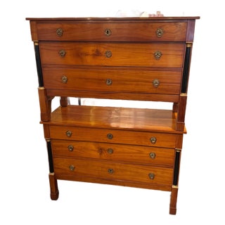 Pair of French Empire Walnut Commodes For Sale