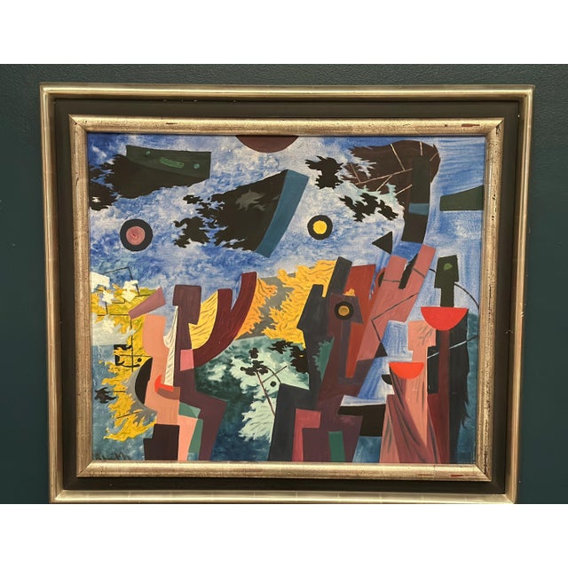 Manfred Bluth, Abstract Composition, 1950s, Acrylic Painting on Canvas, Framed For Sale - Image 15 of 17
