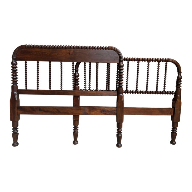 Antique Jenny Lind Spool & Spindle Matching Twin Headboard & Footboard For Sale