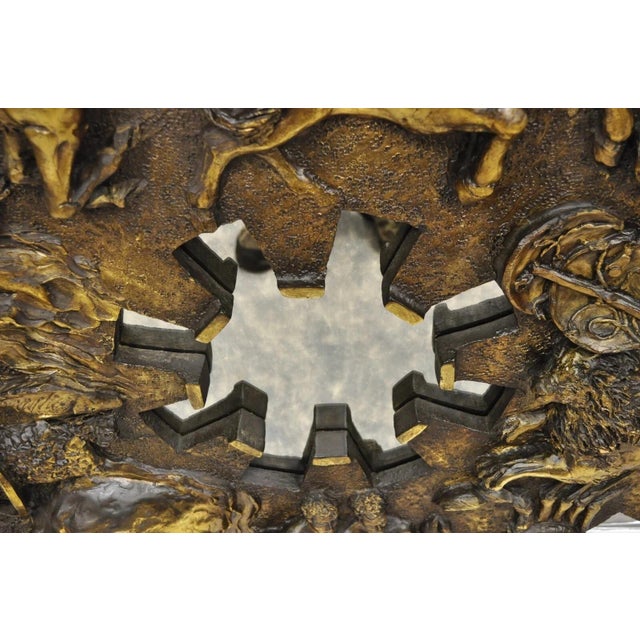 Plastic Vintage Finesse Originals Mid Century Modern Fiberglass Zodiac Sign Wall Mirror For Sale - Image 7 of 11
