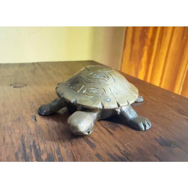 1970s Vintage Hollywood Regency Brass Turtle Keepsake Box For Sale In New York - Image 6 of 8