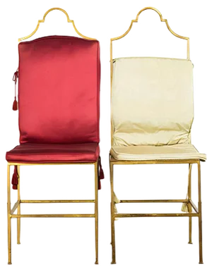 Set of Art Deco French Gilded Bronze Boudoir Side Chairs, 1930s
