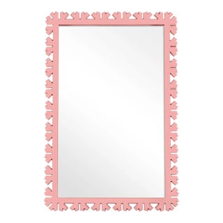 Fleur Home Audubon Bamboo Sticks Rectangle Mirror in Pink Punch, 24x35.5 For Sale